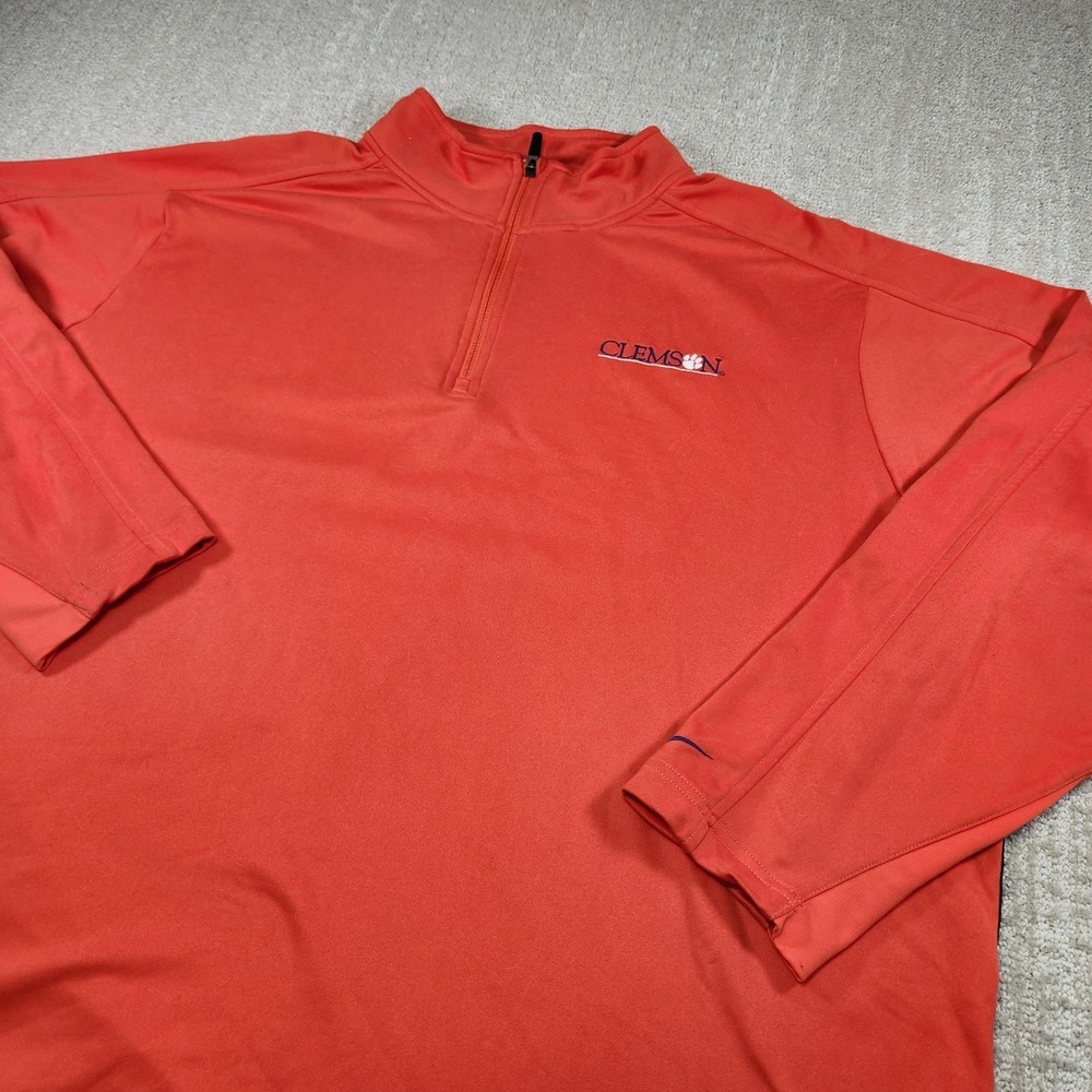 Clemson Tigers Sweatshirt Men 3XL Nike Therma Fit Orange 1/4 Zip Pullover